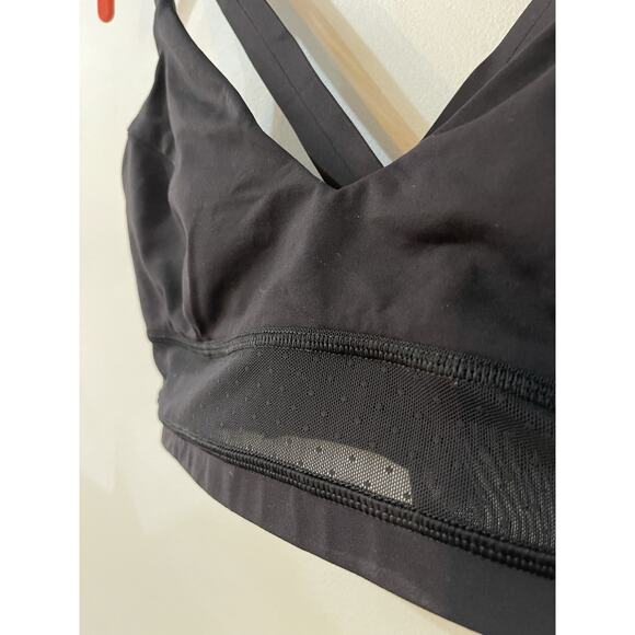 NEW Lululemon Body Con Sports Bra Long Line Mesh Panels Size 8 A/B Cup Black - Picture 4 of 8